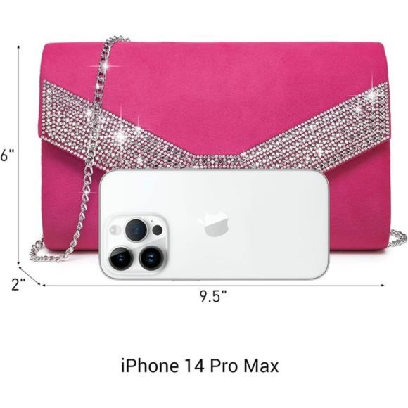 Women's Evening Bags Formal Party Clutches Wedding Purses Cocktail Prom Handbags - Picture 3 of 5